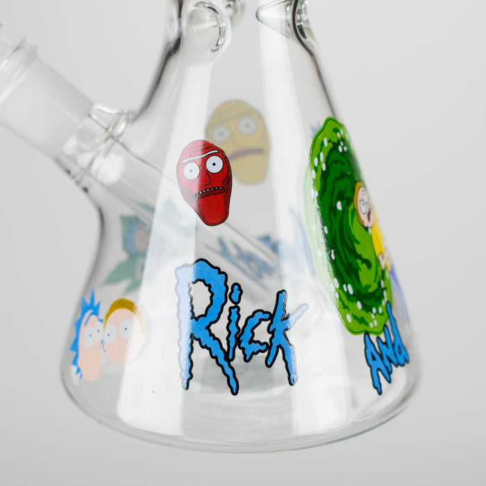 10" Cartoon Designs Glow In The Dark beaker bong In the Box [PIP302] Glass Bong NIBO Distribution