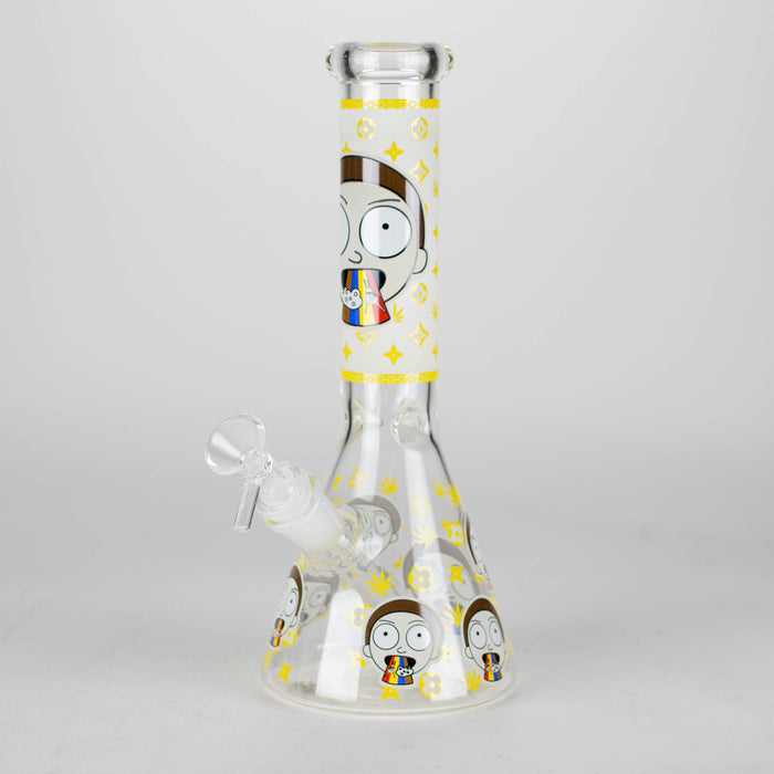 10" Cartoon Designs Glow In The Dark beaker bong In the Box [PIP302] Glass Bong NIBO Distribution Design 10