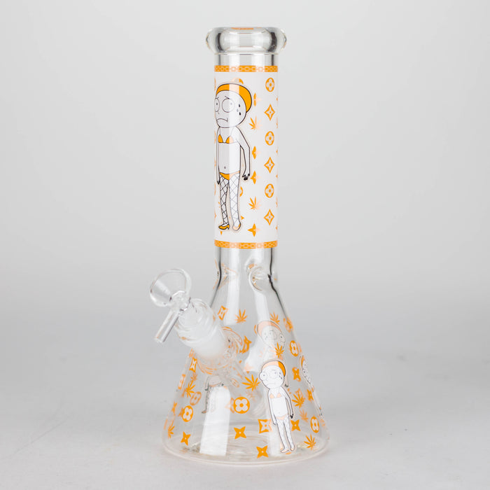 10" Cartoon Designs Glow In The Dark beaker bong In the Box [PIP302] Glass Bong NIBO Distribution Design 9
