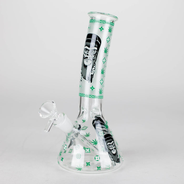 8.5" Gorilla Designs Glow In The Dark beaker bong In the Box [PIP301] Glass Bong NIBO Distribution Design 3