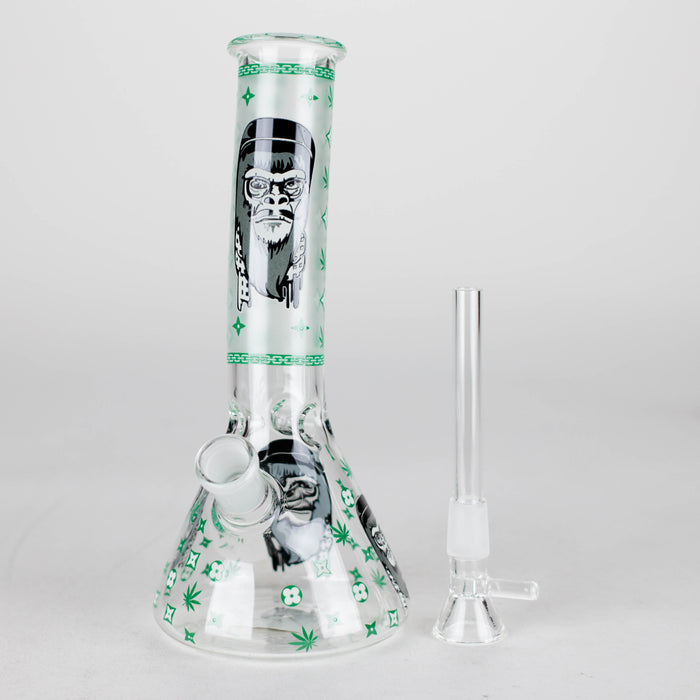 8.5" Gorilla Designs Glow In The Dark beaker bong In the Box [PIP301] Glass Bong NIBO Distribution