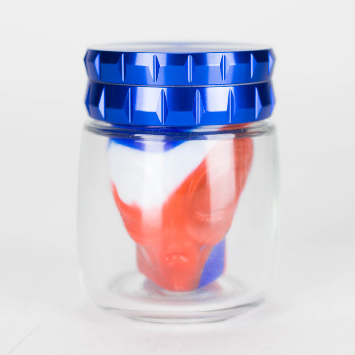 Top Side Grinder Bottom Storage Jar [CN6280] Herb Saver Grinder Canadian Distributor Blue (C)