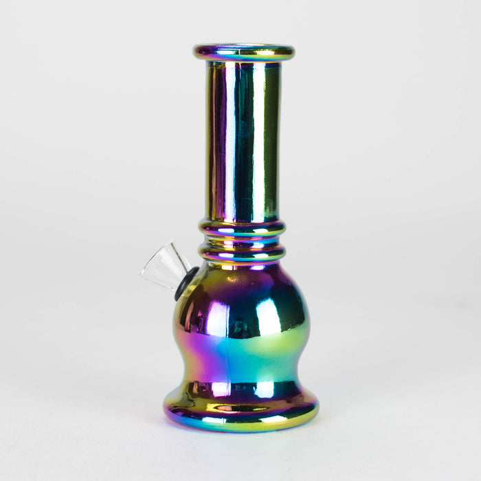6" Round Base Mini Glass Bong Metallic Finish [BLMIN-04-4] Glass Bong Canadian Distributor