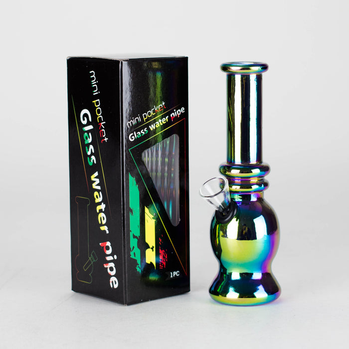 6" Glass Mini Bong Rainbow Standard Shaped Box of 12 [JBLMIN-01-4] Glass Bong Canadian Distributor