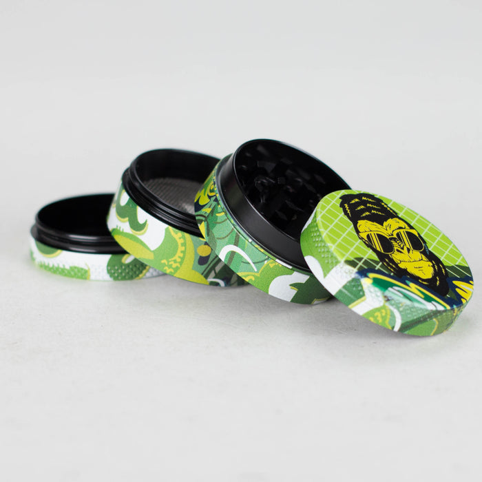 4 Part Grinder Hybrid, Rolling Stars Green Color, Printed Design [GRS-H6915] Herb Grinder Canadian Distributor