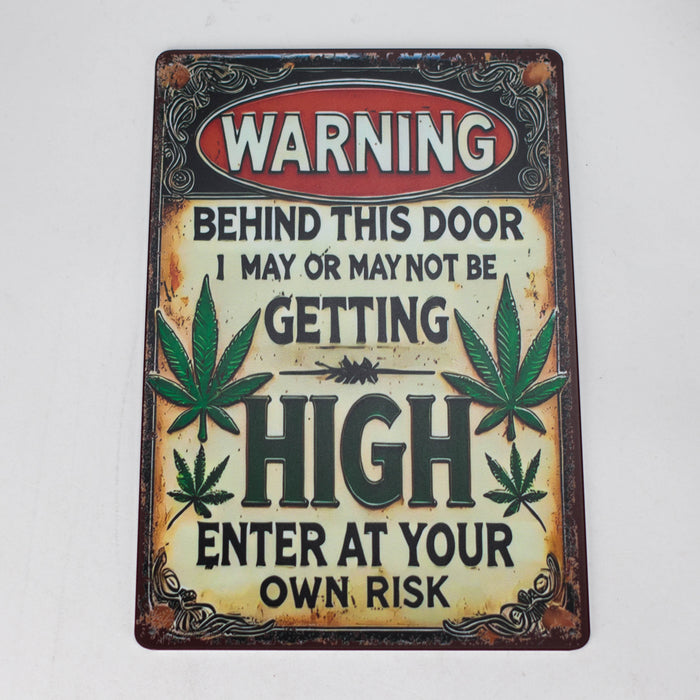 TRIM QUEEN | 420 VINTAGE SIGNS Flag · Sign · Deco Trim Queen WARNING BEHIND THIS DOOR TYPE 2