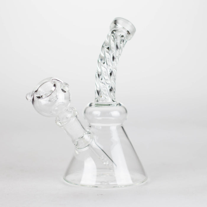6" bent neck Twist glass bong with diffuser Bongs Bongzie Smokes