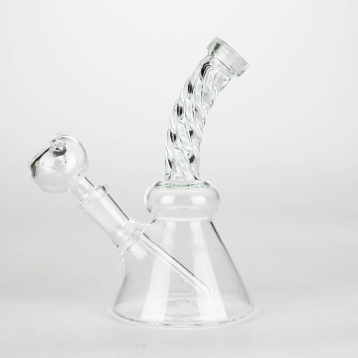 6" bent neck Twist glass bong with diffuser Bongs Bongzie Smokes