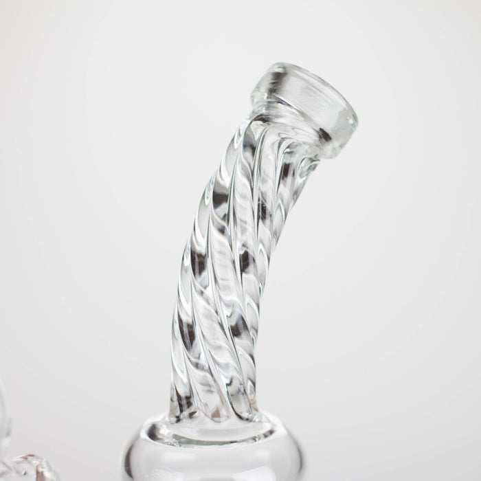 6" bent neck Twist glass bong with diffuser Bongs Bongzie Smokes