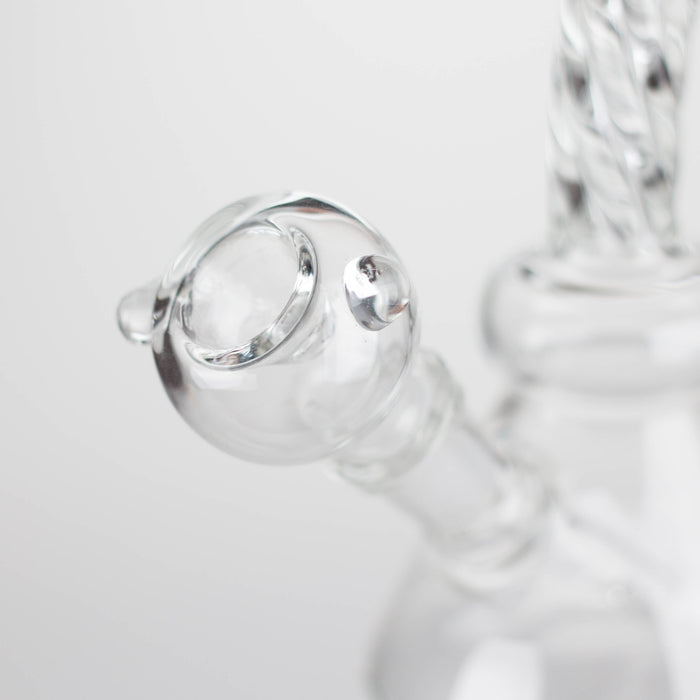 6" bent neck Twist glass bong with diffuser Bongs Bongzie Smokes