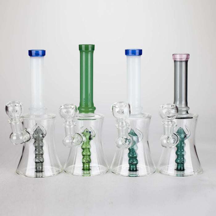 8" Assorted color tube glass bong with caterpilar diffuser Other Shaped Bong Bongzie Smokes