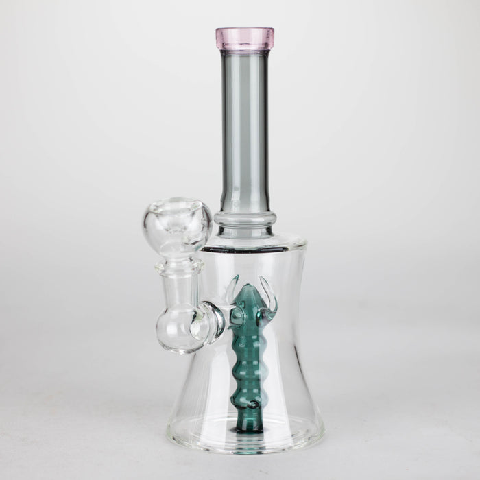 8" Assorted color tube glass bong with caterpilar diffuser Other Shaped Bong Bongzie Smokes