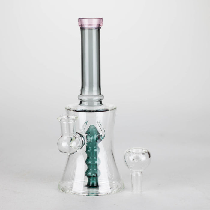 8" Assorted color tube glass bong with caterpilar diffuser Other Shaped Bong Bongzie Smokes
