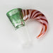 Shine Glassworks | 19mm 4 Hole Dichroic bowl with Horn - Made in Canada Bowl · Banger · Oil Burner Smoking Cat Distribution Green/Red