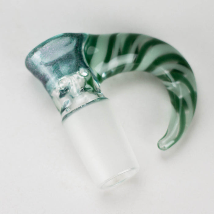Shine Glassworks | 19mm 4 Hole Dichroic bowl with Horn - Made in Canada Bowl · Banger · Oil Burner Smoking Cat Distribution Green