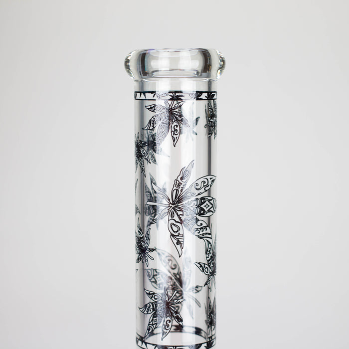 Karma | 14" Leaf Beaker Glow in the dark Glass Bong Beaker Bong Maq Distributors