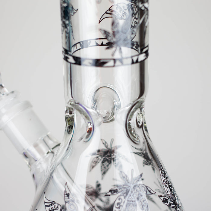 Karma | 14" Leaf Beaker Glow in the dark Glass Bong Beaker Bong Maq Distributors