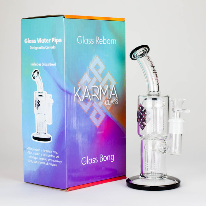 Karma | Glass Bong 11" Double Tree Bend Other Shaped Bong Maq Distributors