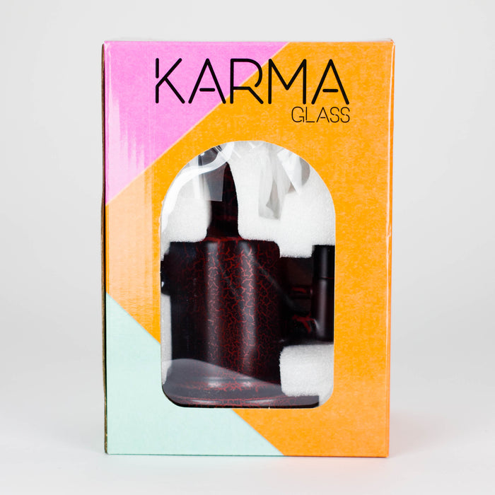 Karma | 6" Red Lightning Plated Inline Glass Dab Rig Rig Maq Distributors