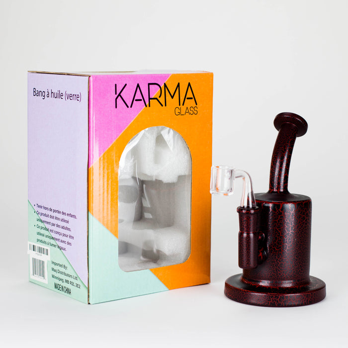 Karma | 6" Red Lightning Plated Inline Glass Dab Rig Rig Maq Distributors