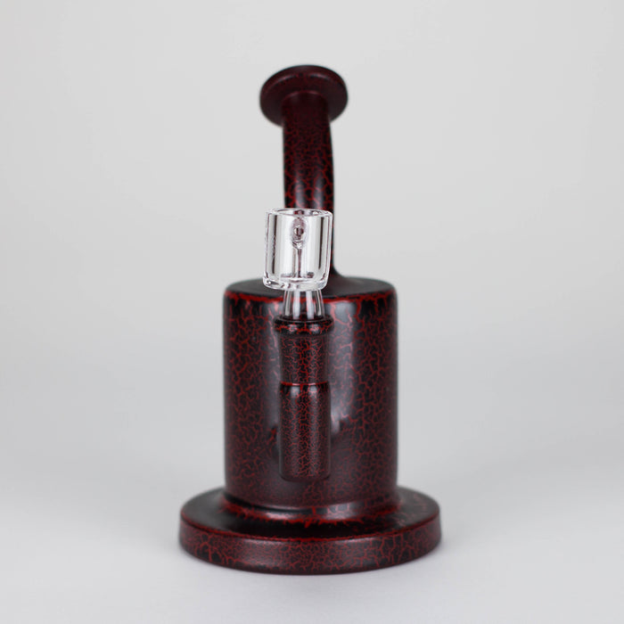 Karma | 6" Red Lightning Plated Inline Glass Dab Rig Rig Maq Distributors