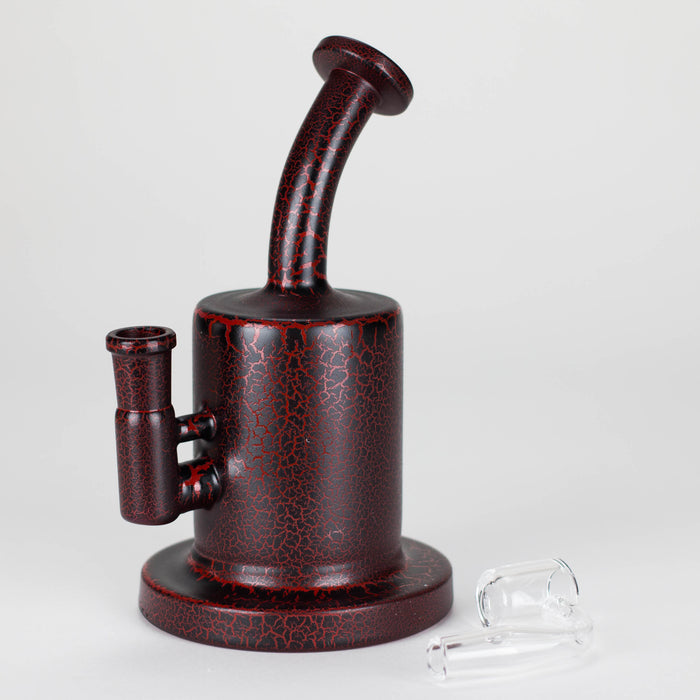 Karma | 6" Red Lightning Plated Inline Glass Dab Rig Rig Maq Distributors
