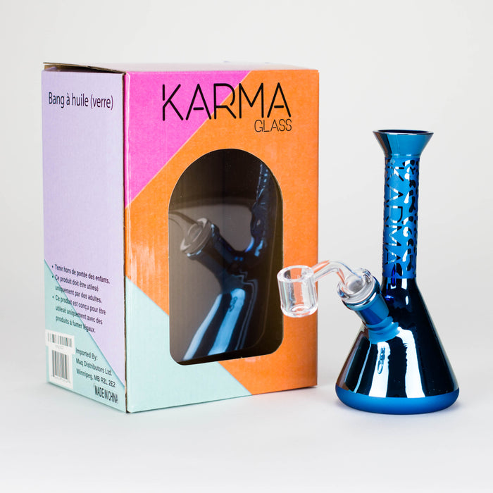 Karma | 7" Metallic Sandblasted Beaker Glass Dab Rig Rig Maq Distributors