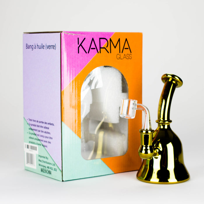 Karma | 6" Metallic Gold Kettle Glass Dab Rig Bongs Maq Distributors
