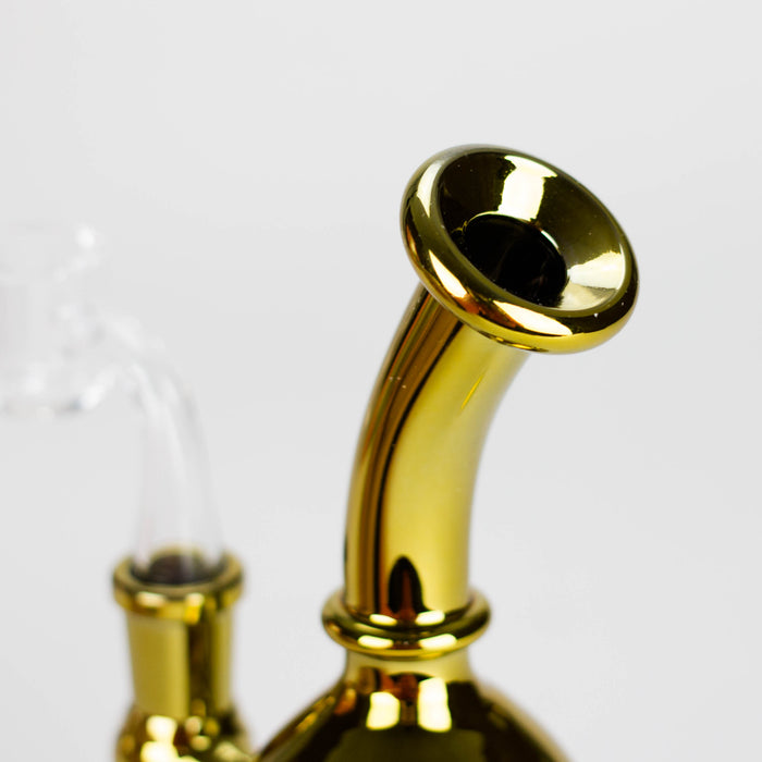 Karma | 6" Metallic Gold Kettle Glass Dab Rig Bongs Maq Distributors