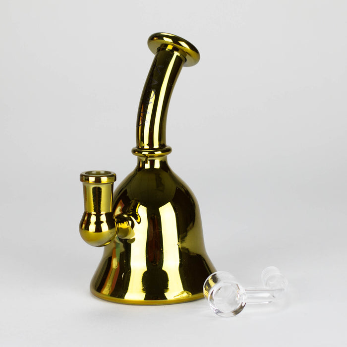 Karma | 6" Metallic Gold Kettle Glass Dab Rig Bongs Maq Distributors