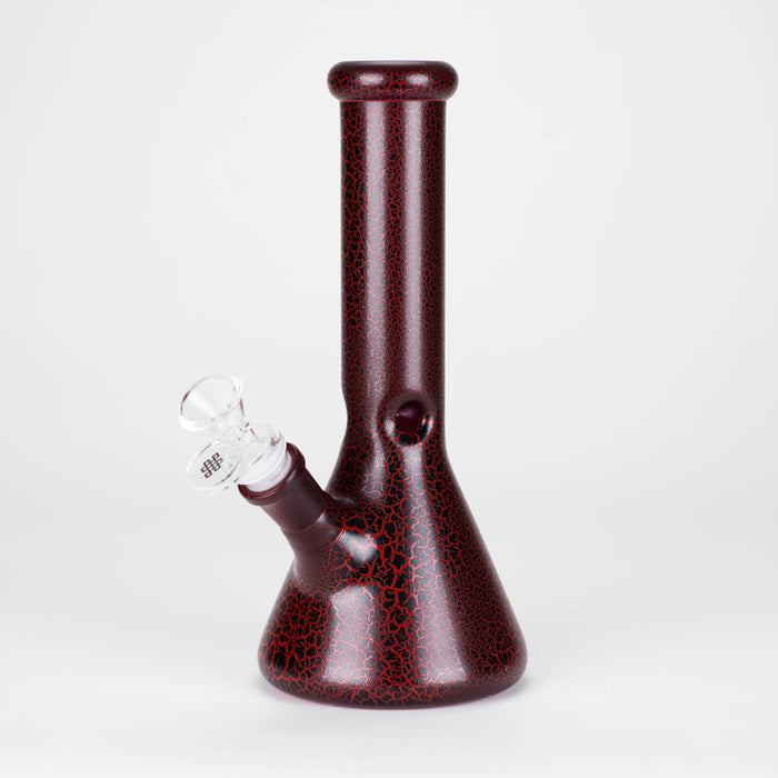 Karma | 9" Beaker Lightning Plated Glass Bong Beaker Bong Maq Distributors Red