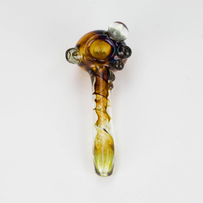Shine Glassworks | Deluxe Frit Pipe with Large Opal - Made in Canada Glass Pipe Smoking Cat Distribution