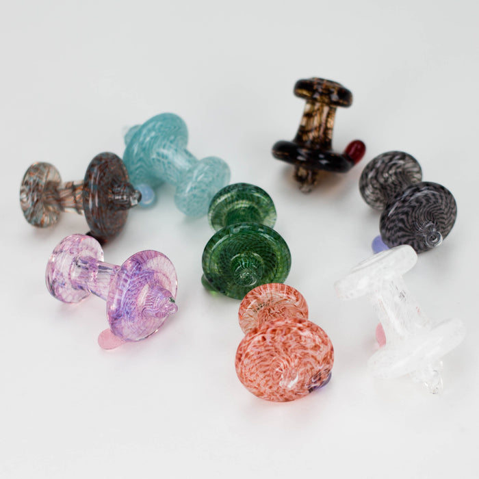 Shine Glassworks | Large Latticino Directional Carb Cap - Made in Canada Cap · Dabber · Insert · Clip · Nail Smoking Cat Distribution