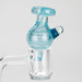 Shine Glassworks | Latticino Bubble Carb Cap - Made in Canada Cap · Dabber · Insert · Clip · Nail Smoking Cat Distribution Teal