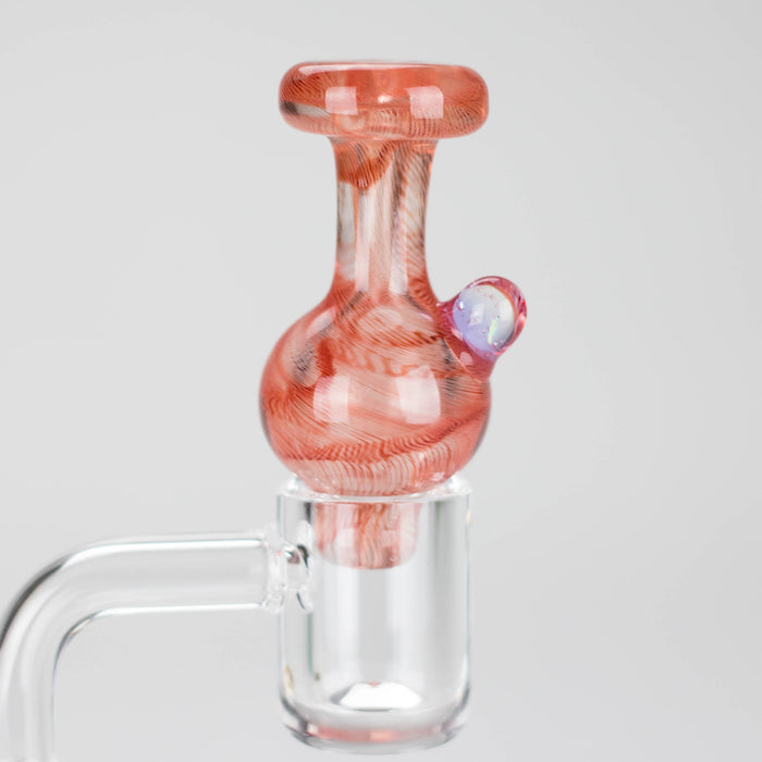 Shine Glassworks | Latticino Bubble Carb Cap - Made in Canada Cap · Dabber · Insert · Clip · Nail Smoking Cat Distribution Red