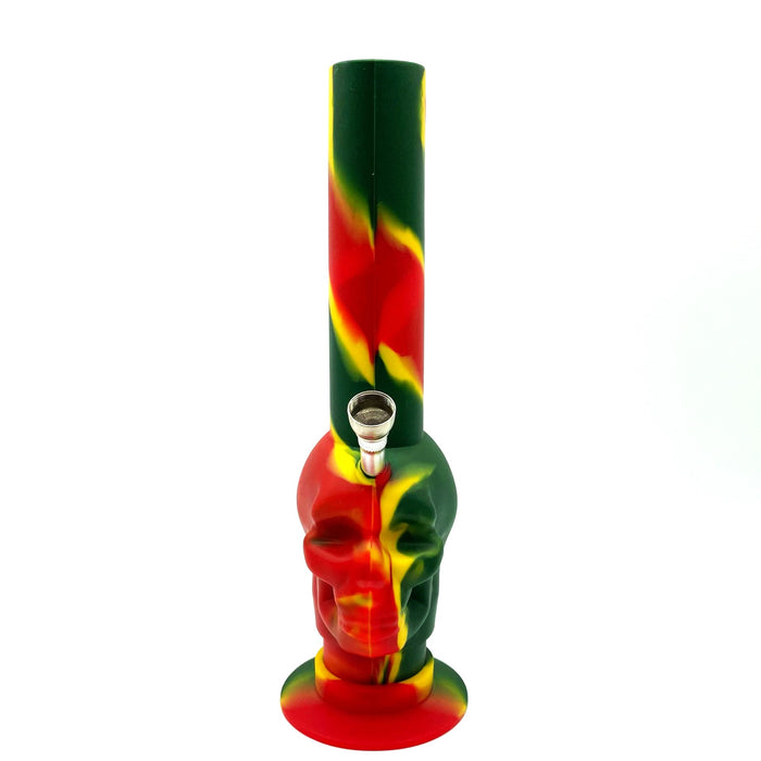 11" Foldable Silicone Skull Shape Water Pipe Kit -Assorted Color [HIT306] Resin · Silicone · Plastic Bong NIBO Distribution