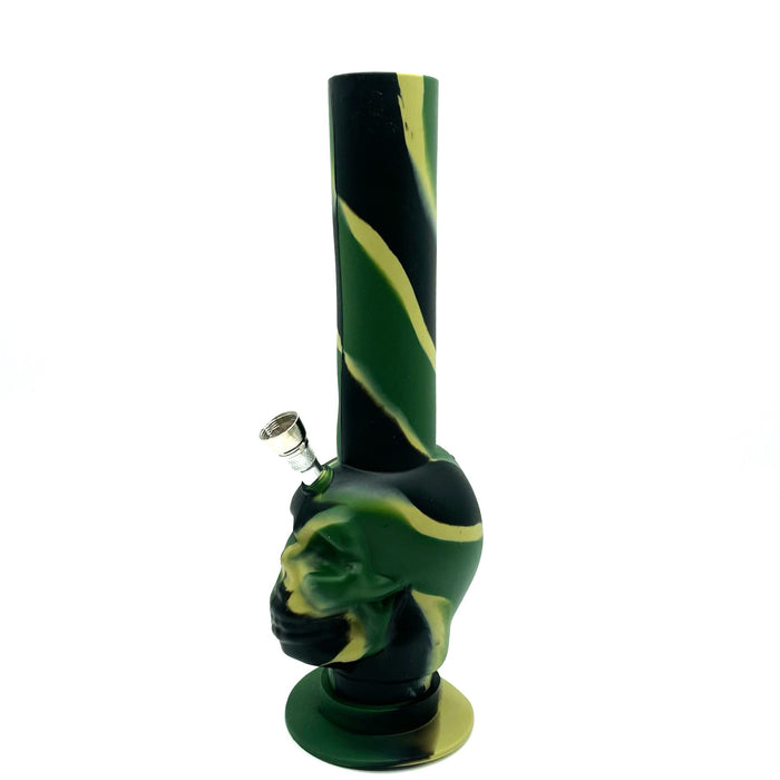 11" Foldable Silicone Skull Shape Water Pipe Kit -Assorted Color [HIT306] Resin · Silicone · Plastic Bong NIBO Distribution