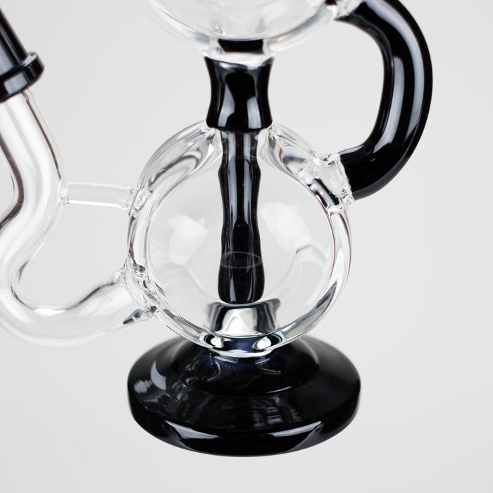 10" Dab Rig Recycler M14 - Black and Clear Glass Rig PINNACLE DISTRIBUTORS INC.