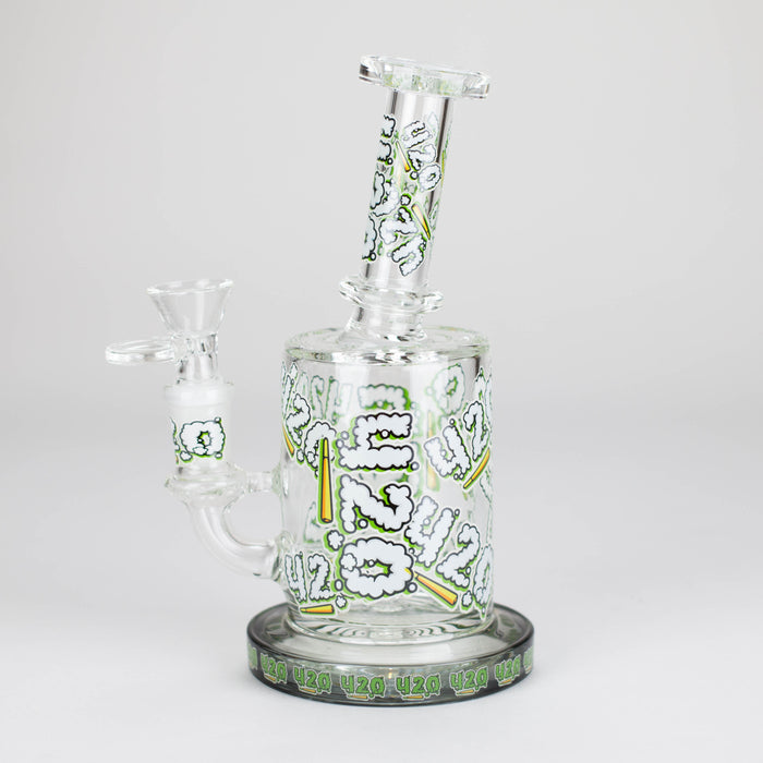 7" Color accented Glass Bong With Perc- 420 Special Edition Glass Bong 777 Smoke