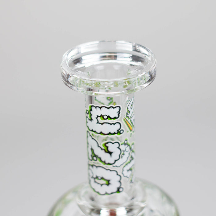 7" Color accented Glass Bong With Perc- 420 Special Edition Glass Bong 777 Smoke