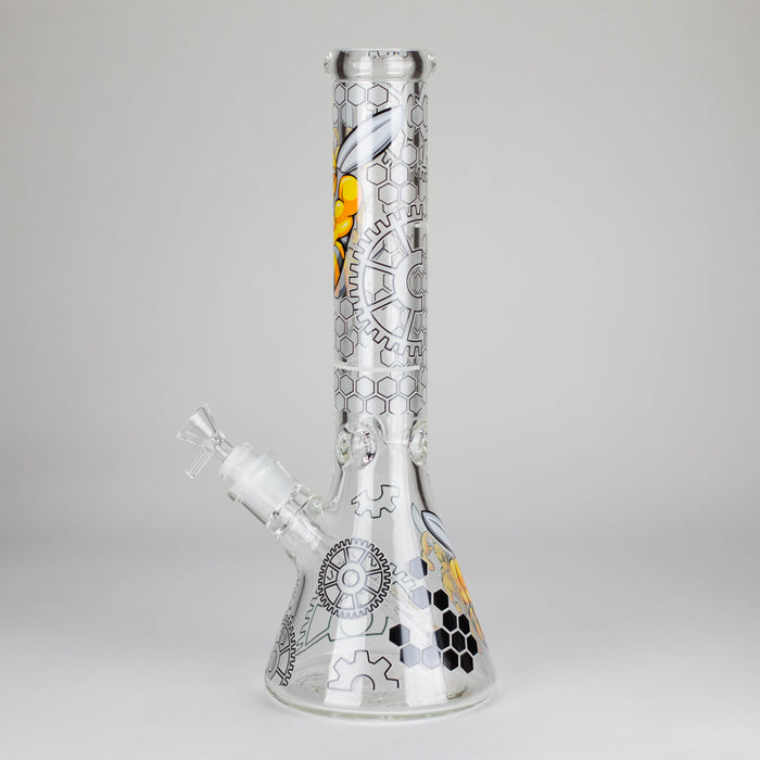 Z14" 7 mm Glass Bong With Cartoon Bee Design Glass Bong 777 Smoke