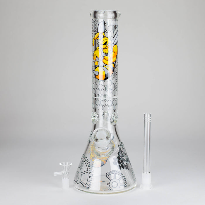 Z14" 7 mm Glass Bong With Cartoon Bee Design Glass Bong 777 Smoke
