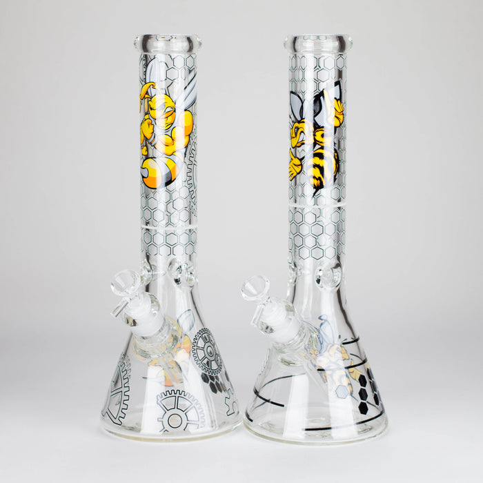 Z14" 7 mm Glass Bong With Cartoon Bee Design Glass Bong 777 Smoke