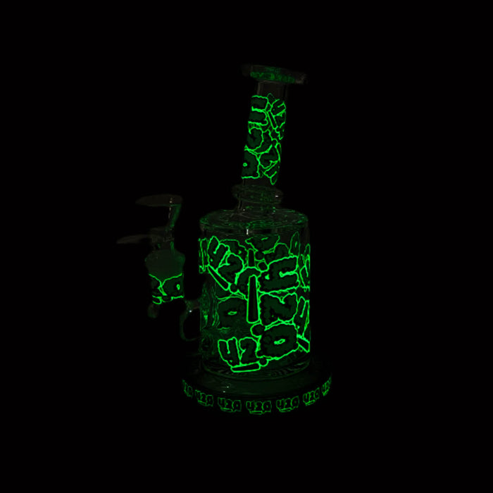 7" Color accented Glass Bong With Perc- 420 Special Edition Glass Bong 777 Smoke