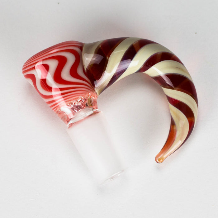 Shine Glassworks | 14mm 3 Hole Vacstack Bowl with Horn - Made in Canada Bowl · Banger · Oil Burner Smoking Cat Distribution Red bowl with various colour horns