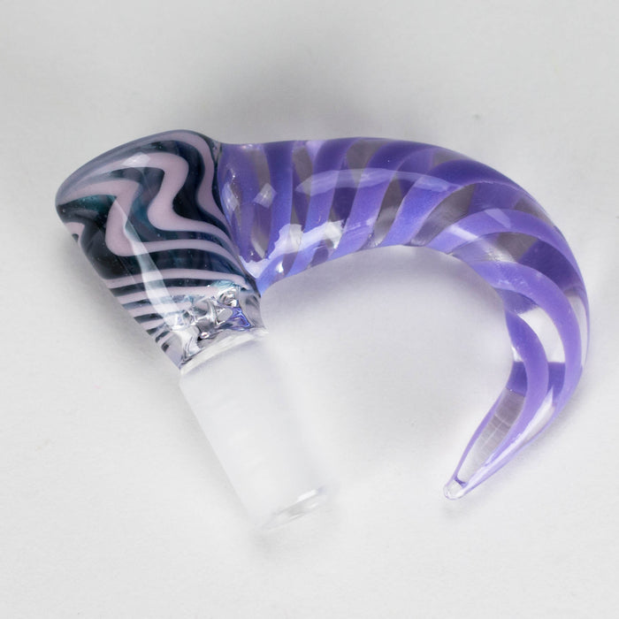 Shine Glassworks | 14mm 3 Hole Vacstack Bowl with Horn - Made in Canada Bowl · Banger · Oil Burner Smoking Cat Distribution Light Blue bowl with various colour horns