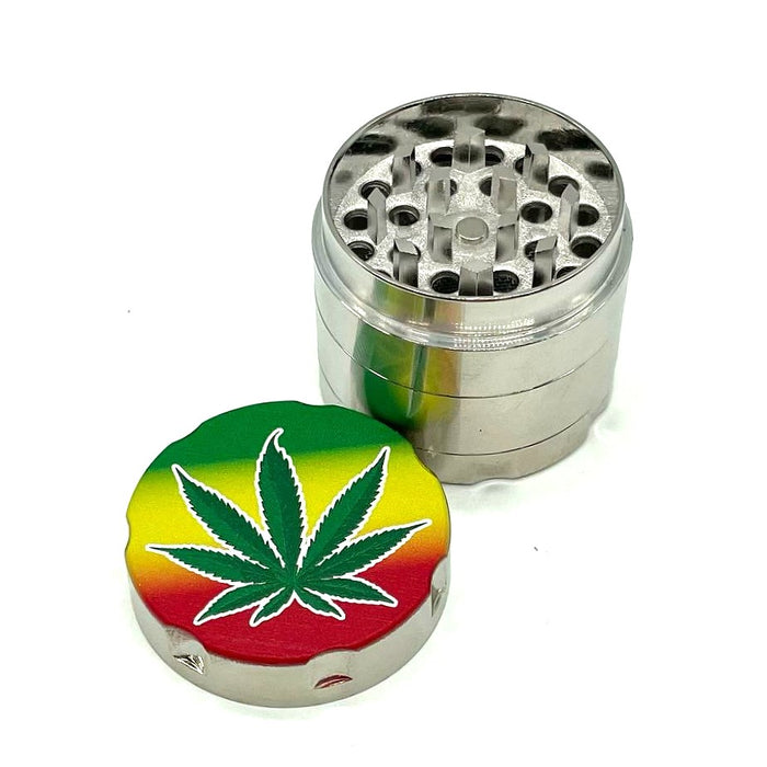 Rasta Leaf Grinder 4parts 40*42mm [GRI152] Regular Grinder NIBO Distribution