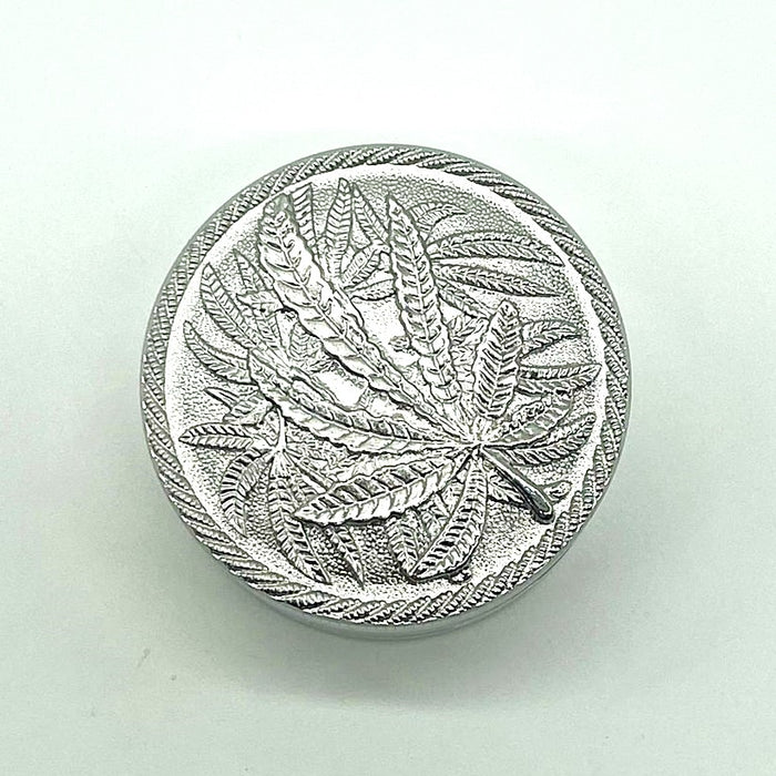 Engraved Hemp Leaf Grinder 52mm 3parts Box of 12 [GRI036] Display Pack NIBO Distribution