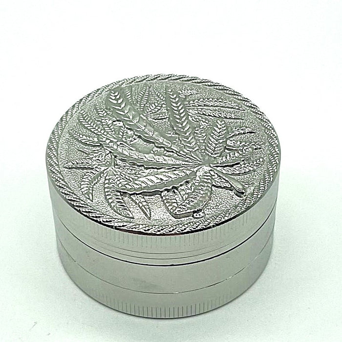 Engraved Hemp Leaf Grinder 52mm 3parts Box of 12 [GRI036] Display Pack NIBO Distribution