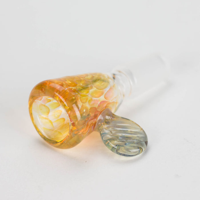 Shine Glassworks | Fumed Honeycomb flare 14mm bowl with handle - Made in Canada